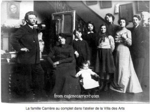 Eugène Carrière's and Family in his Villa des Arts atelier